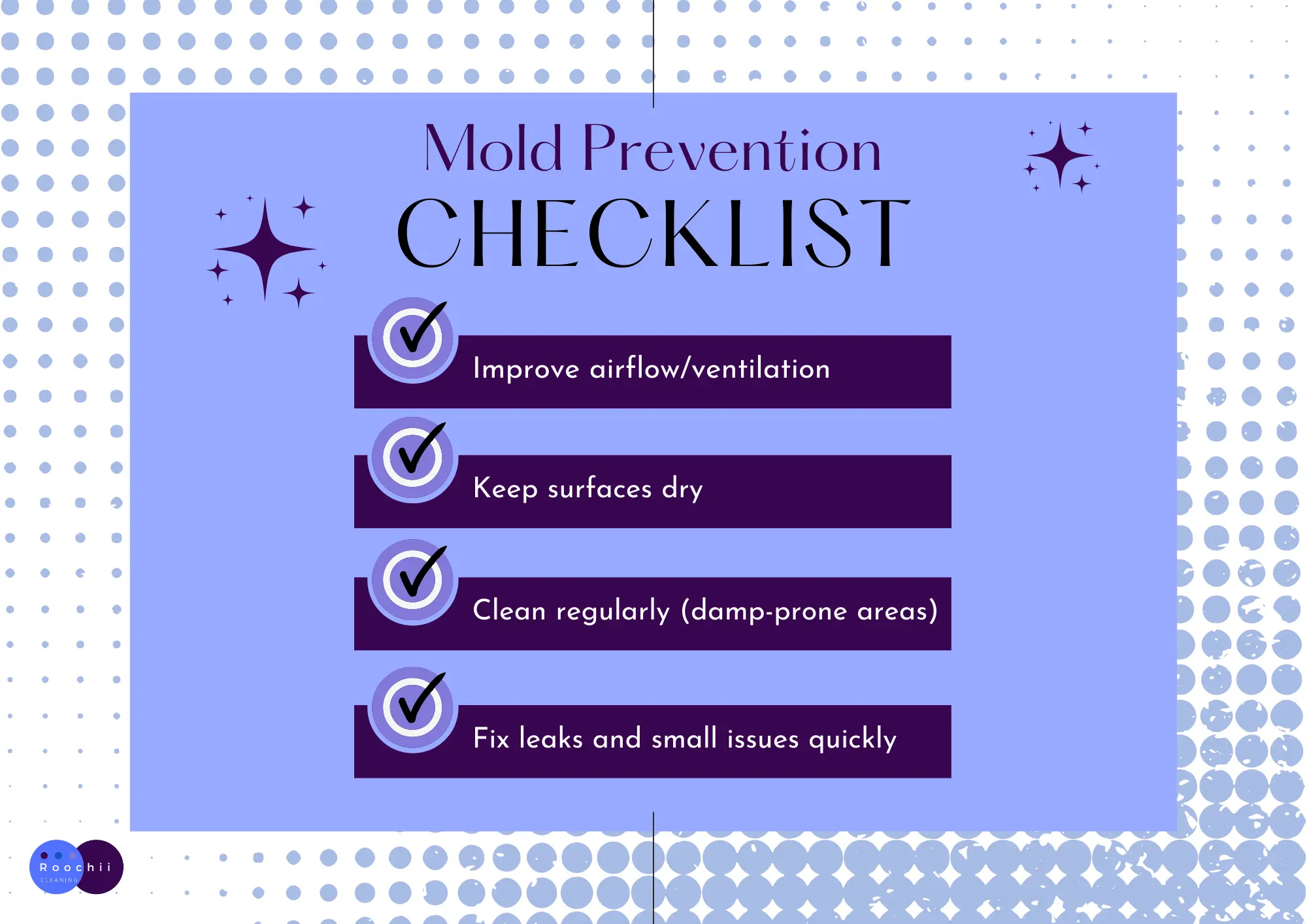 Mold prevention checklist with practical cleaning tips that complement the guide answering “does hydrogen peroxide kill mold.”