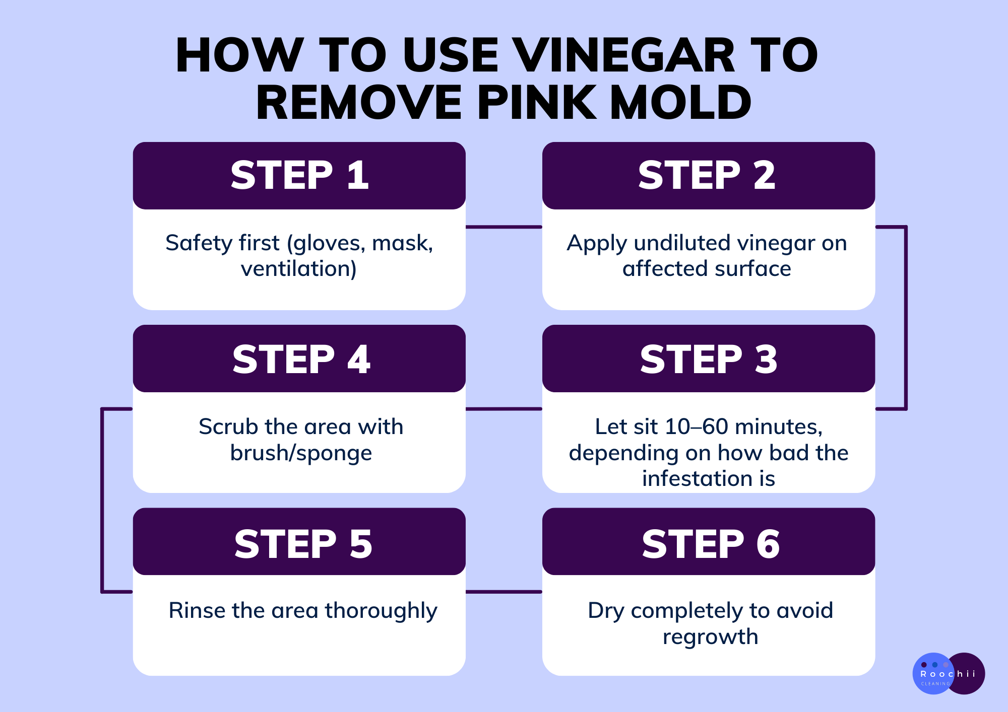 Does vinegar kill pink mold? Step-by-step infographic showing how to use vinegar to remove pink mold safely and effectively.