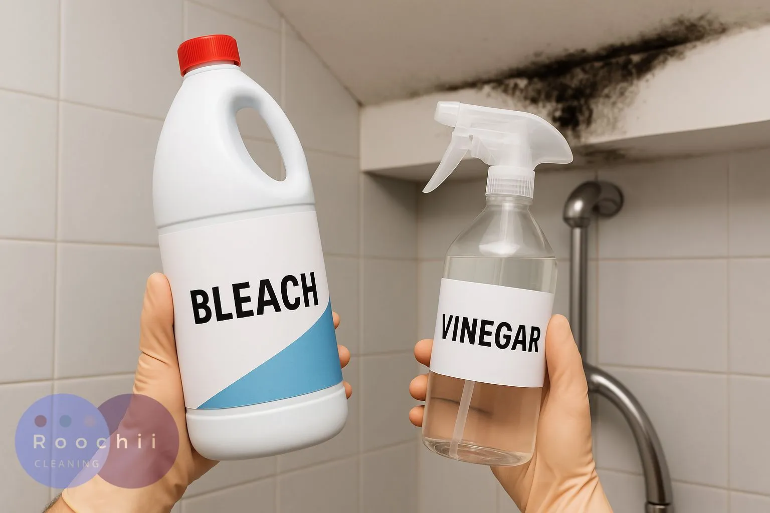 How to Clean Mold: A Comprehensive Guide to Mold Cleaning Methods 7 How to clean mold using bleach or vinegar – comparing mold removal solutions for ceiling mold.