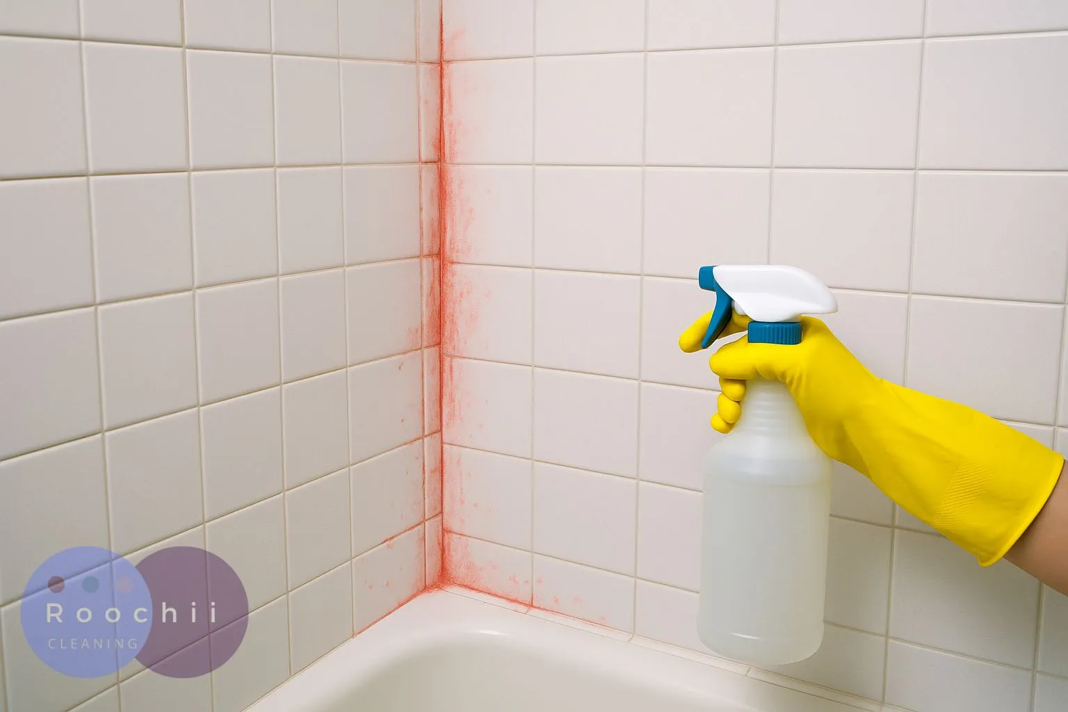 How to Clean Mold: A Comprehensive Guide to Mold Cleaning Methods 13 How to clean mold in the shower – treating pink mold on tile walls with a cleaning spray.
