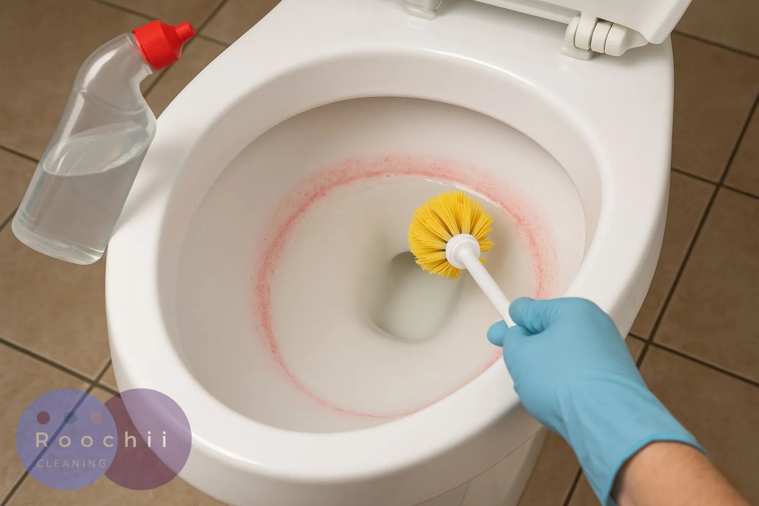How to Clean Mold: A Comprehensive Guide to Mold Cleaning Methods 19 How to clean mold in a toilet – scrubbing a pink ring from the bowl with a toilet brush.