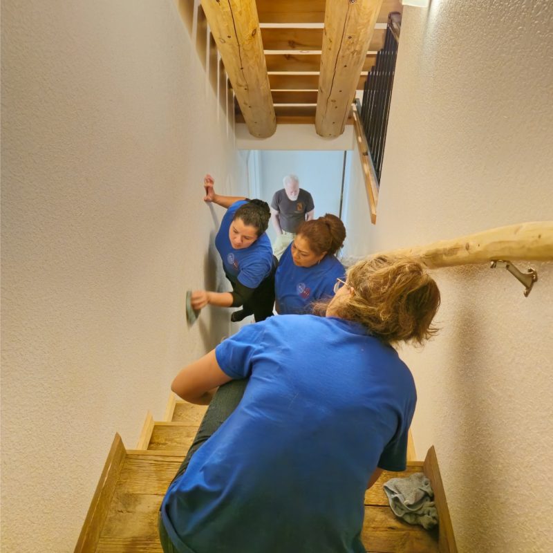 Roochii Cleaning team performing a deep stairway cleaning in University